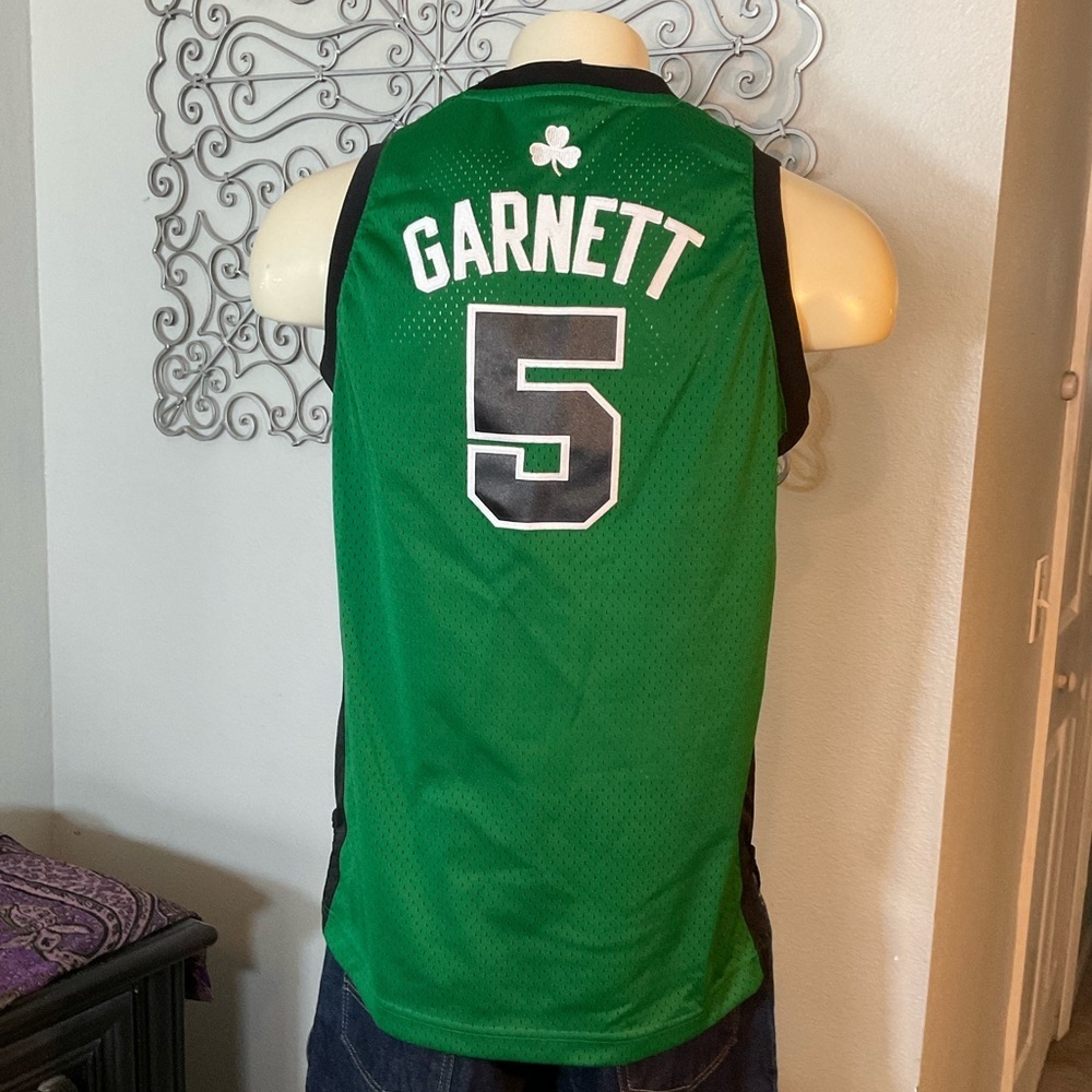 🏀HP🏀 Adidas Boston Celtics #5 Garnett Mesh Swingman Jersey Size Youth XL 18-20 - Picture 4 of 6